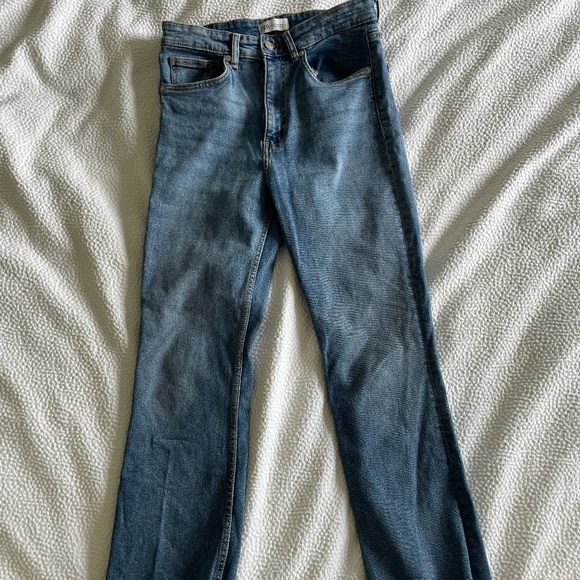 Zara Medium Wash Skinny Straight Leg Jeans US 8 - Picture 1 of 4